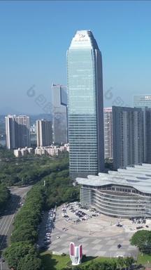 航拍广东惠州城市风光竖版视频